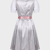Damen Dirndlkleid | Rosa Schnürung & Blumenschürze