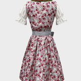 Damen Dirndlkleid | Roter Rock & Blumenakzente