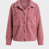 Damen Jacke mit Struktur | Umlegekragen & Knopfleiste
