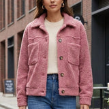 Damen Jacke mit Struktur | Umlegekragen & Knopfleiste
