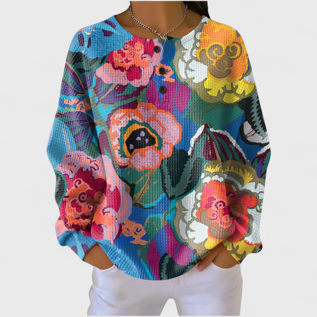Chloé – suurikukkainen collegepusero