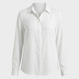 Bluse Damen Langarm mit Kragen und Knopfleiste