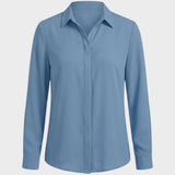 Bluse Damen Langarm mit Kragen und Knopfleiste