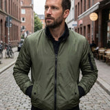 Bomberjacke Herren mit Reißverschluss und Stehkragen