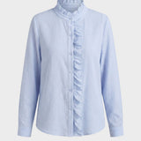 Bluse Damen mit Rüschen und Stehkragen