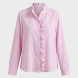 Bluse Damen mit Rüschen und Stehkragen