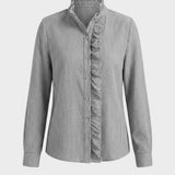 Bluse Damen mit Rüschen und Stehkragen