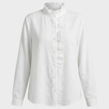 Bluse Damen mit Rüschen und Stehkragen