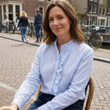 Bluse Damen mit Rüschen und Stehkragen