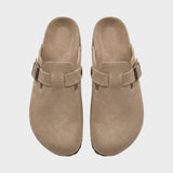 Damen Clogs Pantoletten mit Schnalle geschlossen