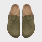 Damen Clogs Pantoletten mit Schnalle geschlossen