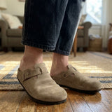 Damen Clogs Pantoletten mit Schnalle geschlossen