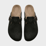 Damen Clogs Pantoletten mit Schnalle geschlossen