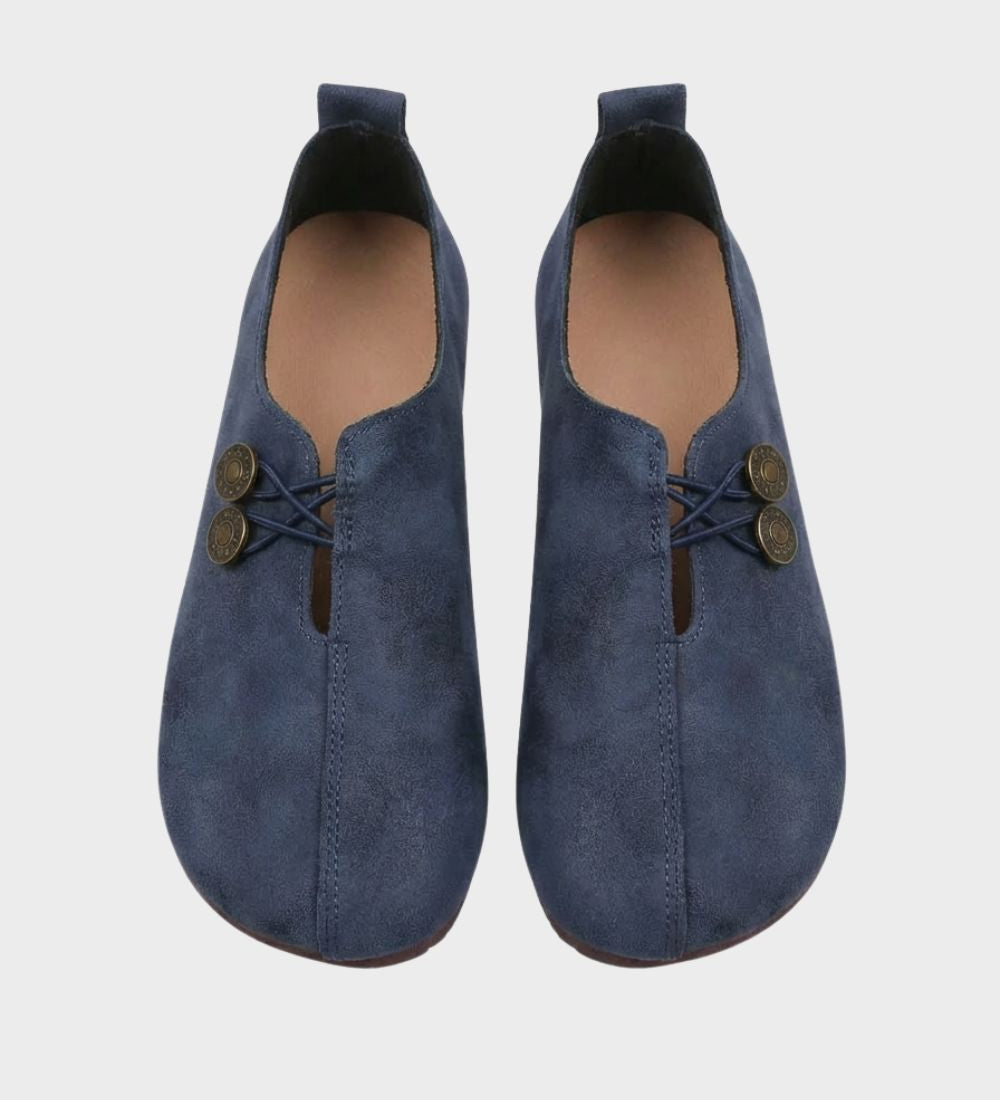 Ballerinas Damen mit Cut Out und Knopfdetail
