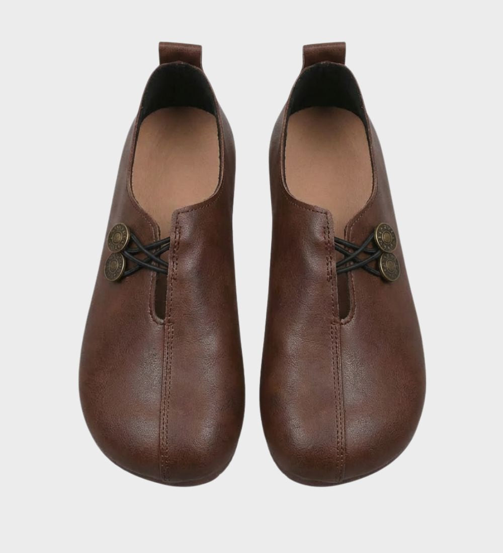 Ballerinas Damen mit Cut Out und Knopfdetail