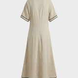 Damen Midikleid mit Wickeldetail und V-Ausschnitt
