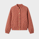 Damen Steppjacke mit Druckknöpfen und Stehkragen
