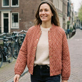 Damen Steppjacke mit Druckknöpfen und Stehkragen