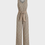 Damen Jumpsuit mit V-Ausschnitt und weitem Bein