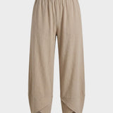 Damen Stoffhose mit Gummibund und weitem Bein