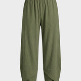 Damen Stoffhose mit Gummibund und weitem Bein