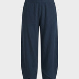 Damen Stoffhose mit Gummibund und weitem Bein