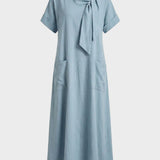 Damen Loose Maxikleid | Rundhals