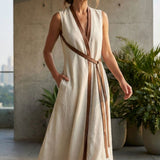 Damen Sommer Maxikleid | Gürtel