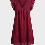 Damen Eyelet Minikleid | Babydoll
