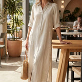 Damen Hemdblusenkleid | Maxi