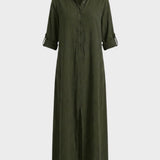 Damen Hemdblusenkleid | Maxi
