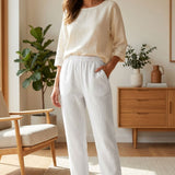 Damen Leinen Hose | 7/8 Loose