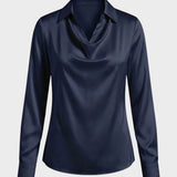 Damen Satin Bluse | Wasserfall