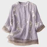 Bluse Damen mit Stehkragen und Volantärmeln