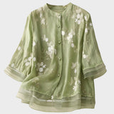 Bluse Damen mit Stehkragen und Volantärmeln