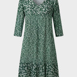 Damen Print Minikleid | Tiered