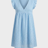 Damen Eyelet Minikleid | Babydoll