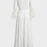 Damen Boho Maxikleid | Off-Shoulder