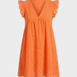 Damen Eyelet Minikleid | Babydoll