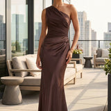 Damen Satin Maxikleid | Hochzeit