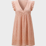 Damen Eyelet Minikleid | Babydoll