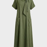 Damen Loose Maxikleid | Rundhals