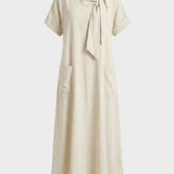Damen Loose Maxikleid | Rundhals