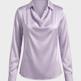 Damen Satin Bluse | Wasserfall
