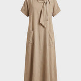 Damen Loose Maxikleid | Rundhals