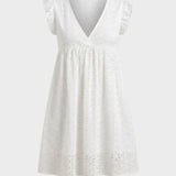 Damen Eyelet Minikleid | Babydoll