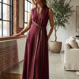 Damen Sommer Maxikleid | Gürtel