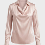 Damen Satin Bluse | Wasserfall