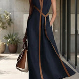 Damen Sommer Maxikleid | Gürtel