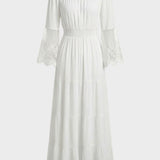 Damen Boho Maxikleid | Off-Shoulder